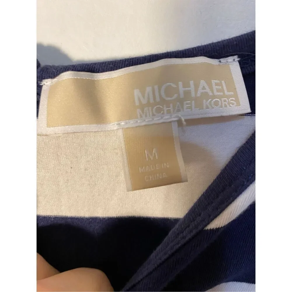Michael Kors women’s blue and white striped nautical, print dress size medium